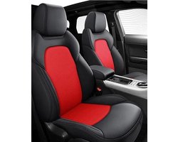 Autostoelhoezen Set - Stoelhoezen Auto - Interieur Beschermen - PU Leer - Universele Pasvorm - Rood Zwart