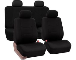 Autostoelhoezen Set - Stoelhoezen Auto - Bescherming Stoelen - Waterdicht Ademend Leer - Compleet Set - Zwart