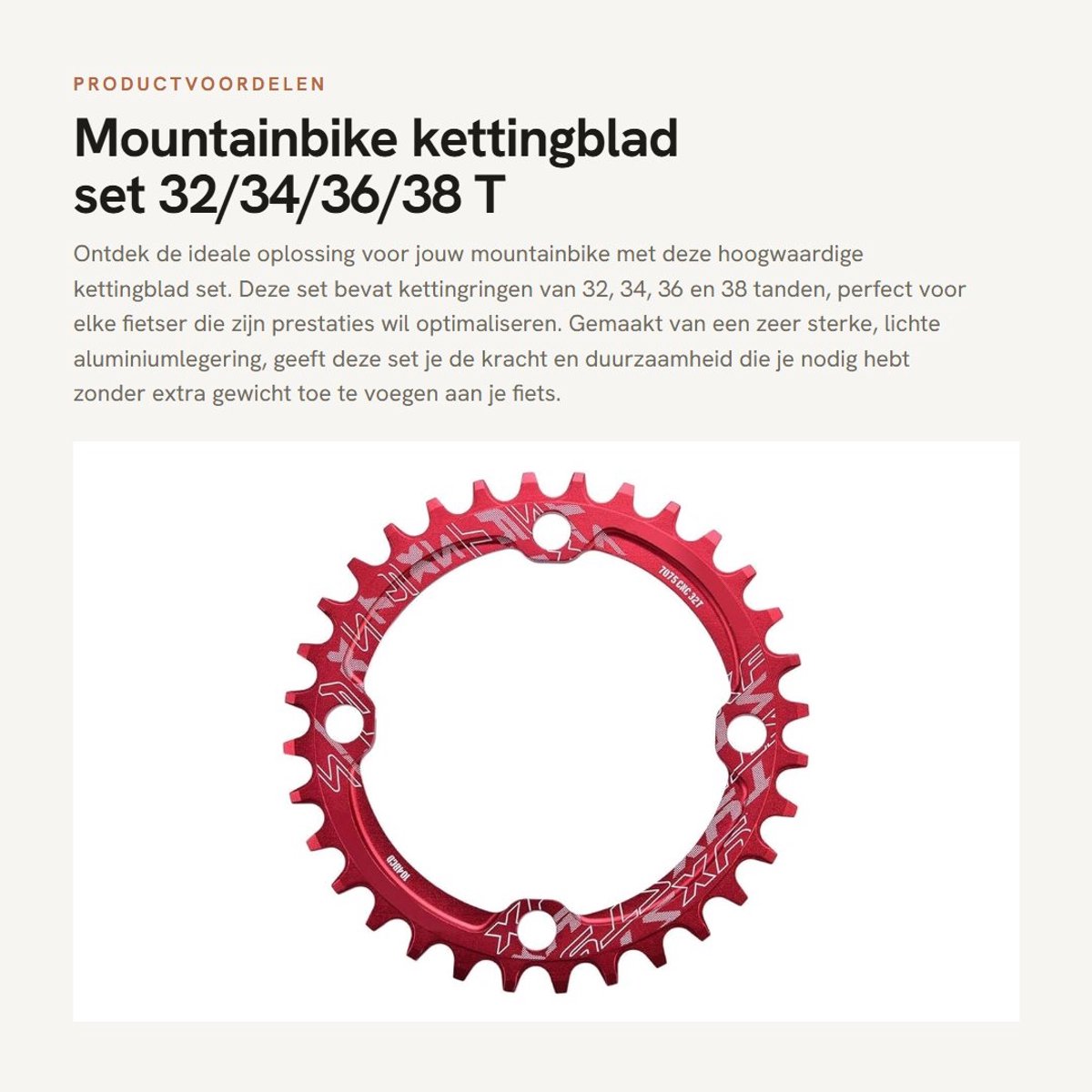 Dailygoods- Kettingblad 32T - Aluminiumlegering - Lichtgewicht - Duurzaam - Kettingretentie - Eenvoudig te installeren - Kettingring