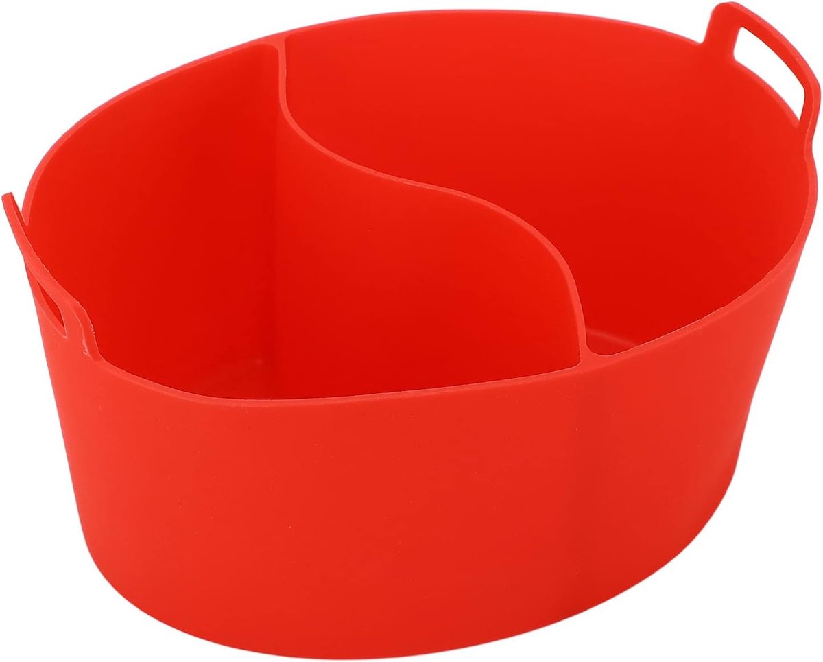Slowcooker Verdeler Voedsel Voering Twee Maaltijden Koken Herbruikbaar Lekvrij 20 x 14 x 11 cm rood