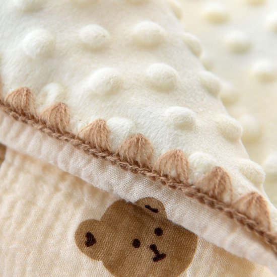 Dailygoods- Babydeken Ademend - Zacht/Comfortabel - Lichtgewicht - Schattig Gestippeld Patroon - Koel/Verwarmend - Crêpe Katoengaren - Kinderdeken — afbeelding 2