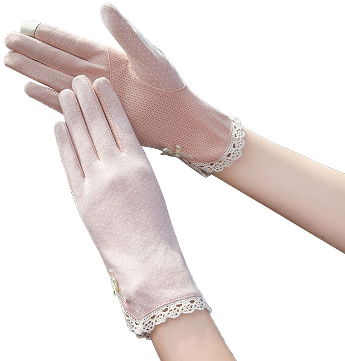 Dailygoods- Zonbeschermingshandschoenen Dames - Antislip - Ademend Doek - Duurzaam - Gemakkelijk te Reinigen - 2 Stuks - Handschoenen