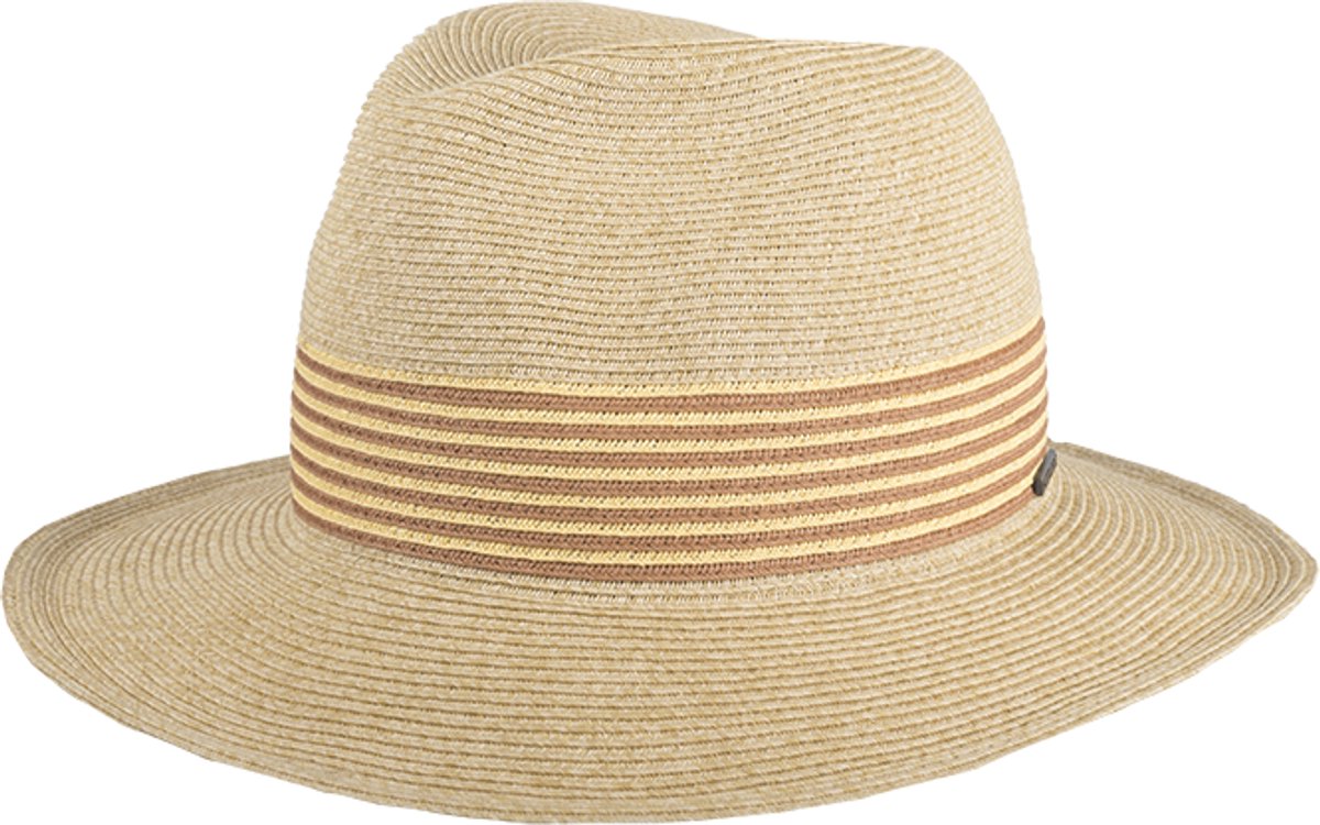 Hatland - Ervinio - Toyo hoed - Beige - Maat M - Unisex