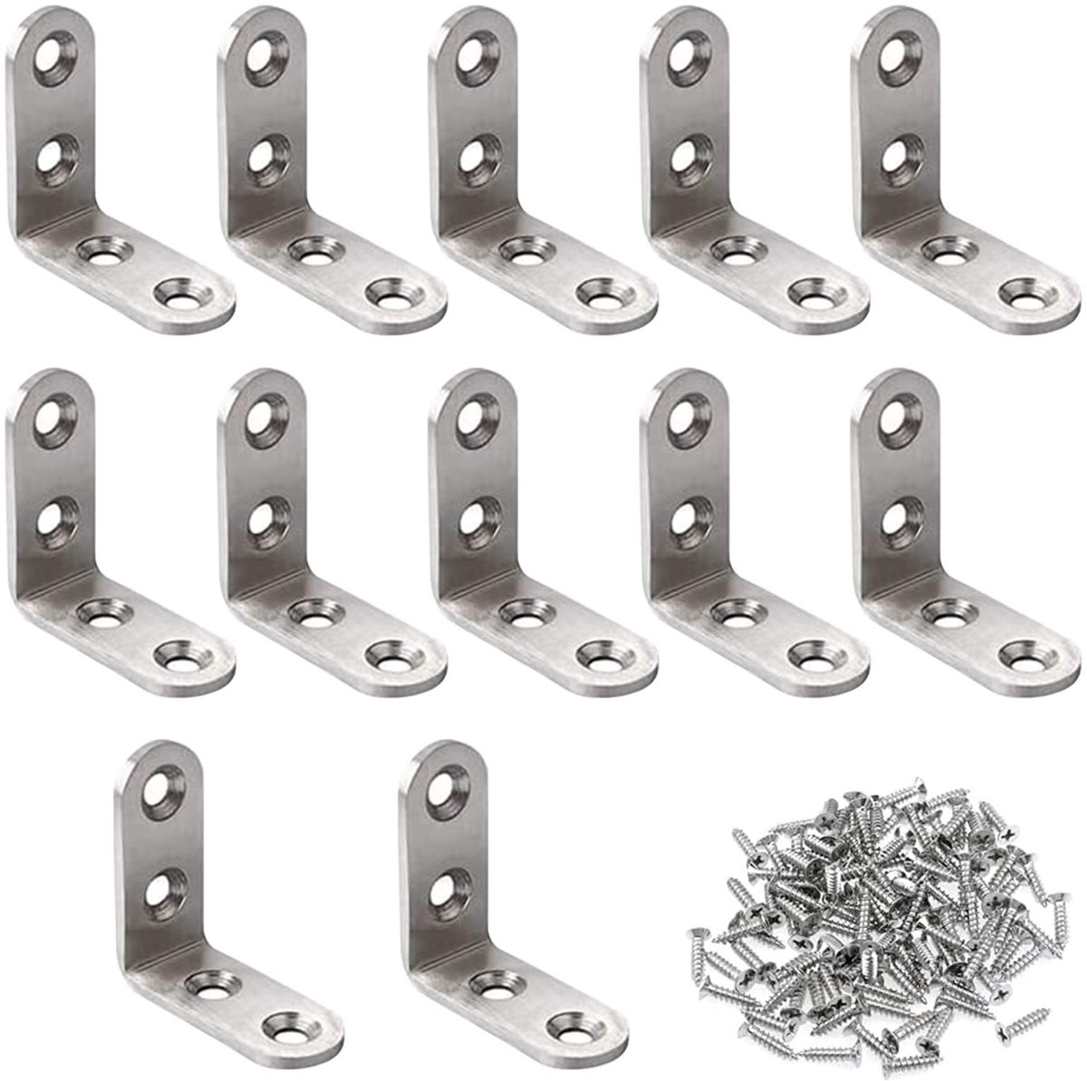 Dailygoods- Hoekverbinder 12 Stuks - Roestvrij Staal - 40 x 40 mm - Versterken/Herstellen - Meubelverbinding - Voor Tafels/Stoelen - Hoekverbinding