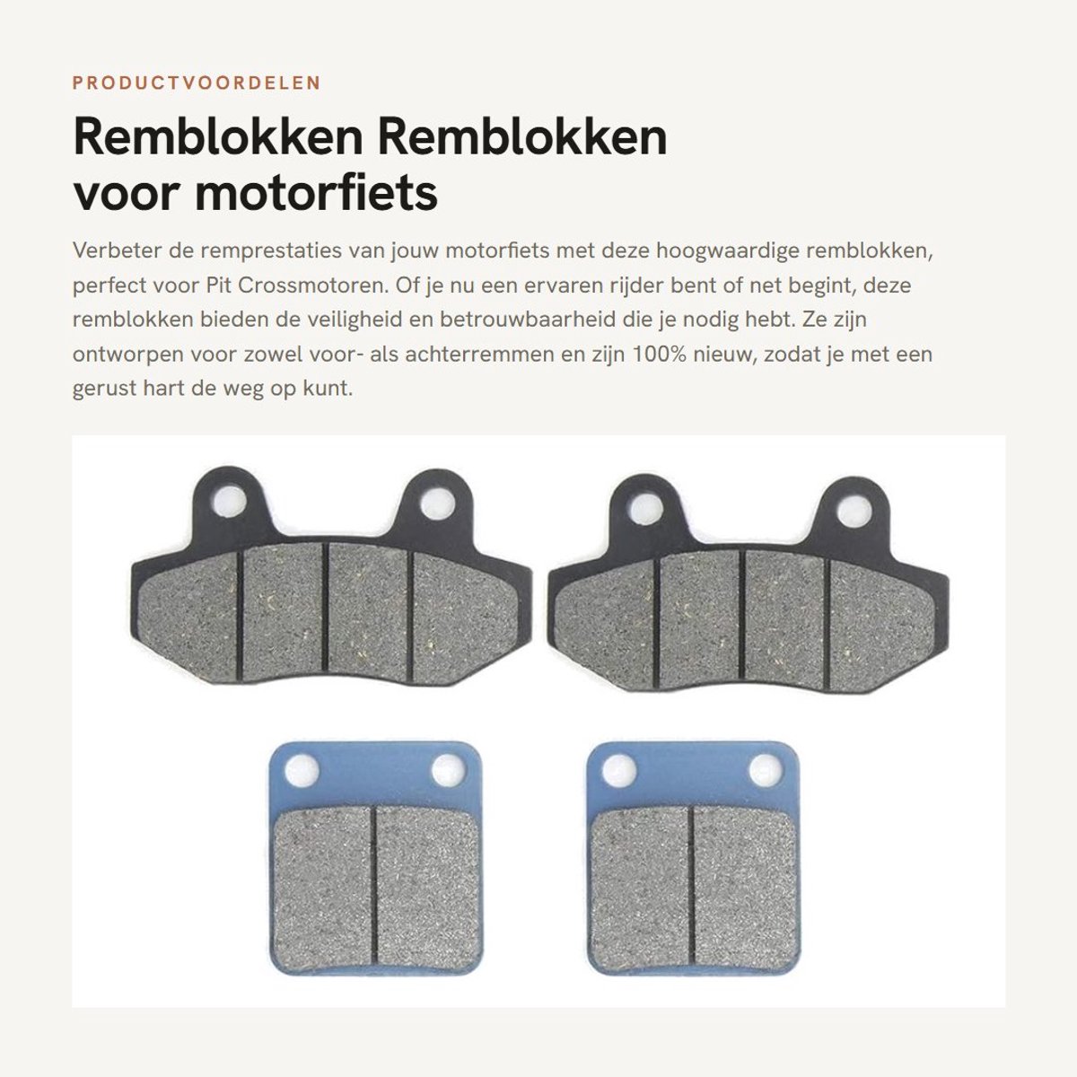 Dailygoods- Remblokken Nieuw - Remblokken Voor/Achter - Remblokken 50/90/110/125/140/150 - Remblokken Pit Crossmotor - Remblok met Hoge Wrijving - Uitstekende Prestaties - Motorremblokken