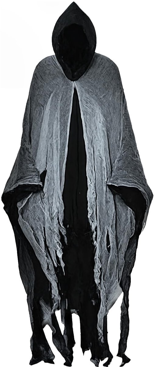 Dailygoods- Cape met capuchon - Halloween kostuum - Vampierkostuum - Spookdesign - Ademend mesh - Geschikt voor carnaval/Kerstmis