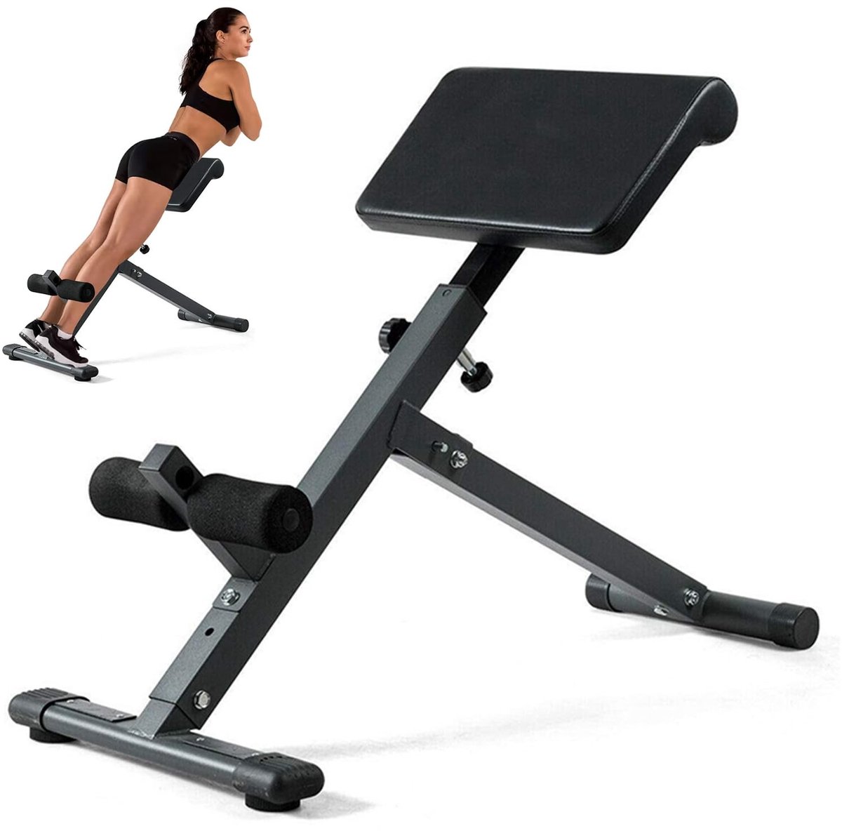 Dailygoods- Hyperextensiebank 5-instellingen - Opvouwbaar - Trainingsbank - Buiktrainer - Schokbestendig - Tot 350 pond belasting - Fitnessbank