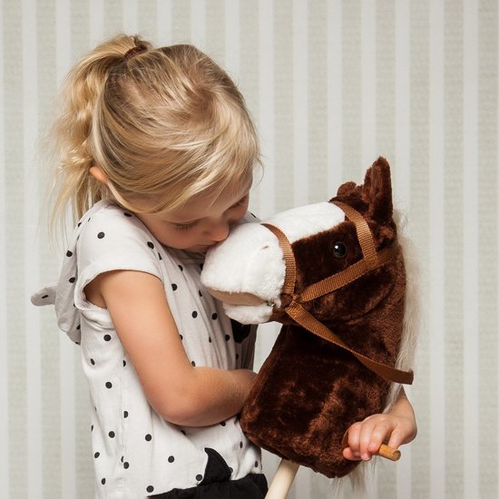 Stokpaard bruin - 95 cm - hobby horse - met geluid — afbeelding 4