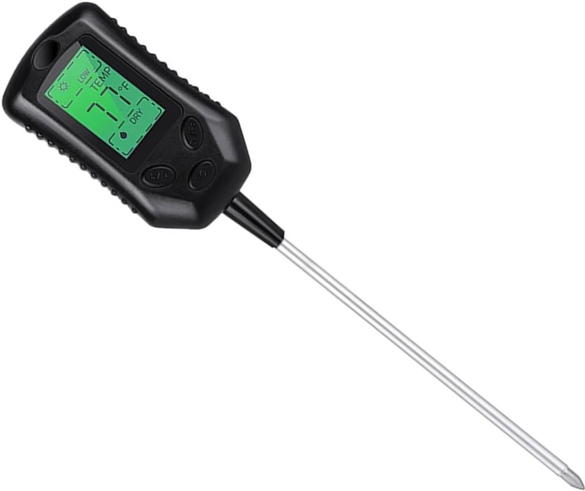Bodemmeter - Grondtester - Planten Verzorgen - 4-in-1 Functies - 30 cm Lengte - Zwart