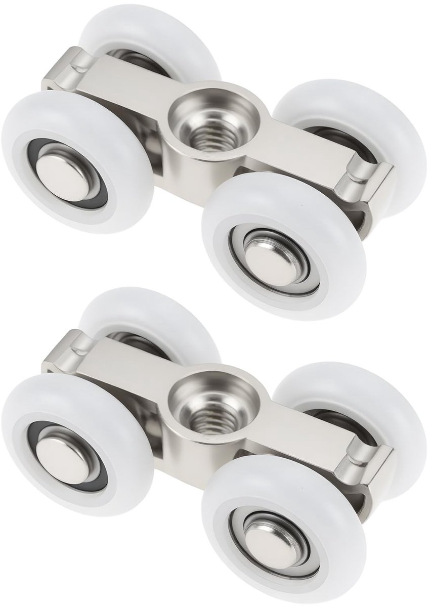 Dailygoods- Schuifdeurwiel Zinklegering - 46mm x 21,5mm - Stil Design - Geschikt voor Glazen Douchedeur - Duurzaam - Hoogwaardige Kwaliteit - Katrol