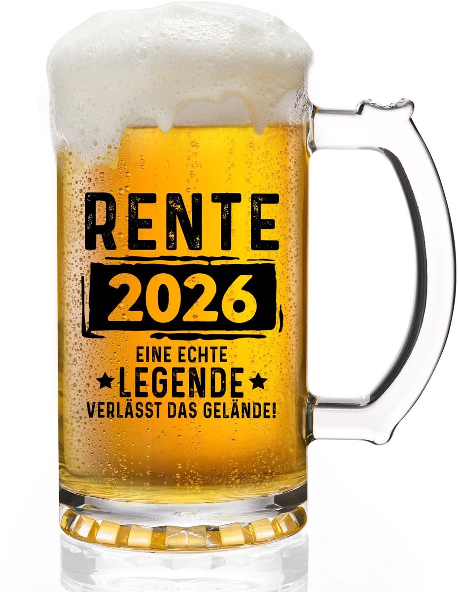 Dailygoods- Bierglas 0,5 l - Afscheidsgeschenk - Pensioen Cadeau - Gepensioneerden Geschenk - Bierpul - Uniek Ontwerp