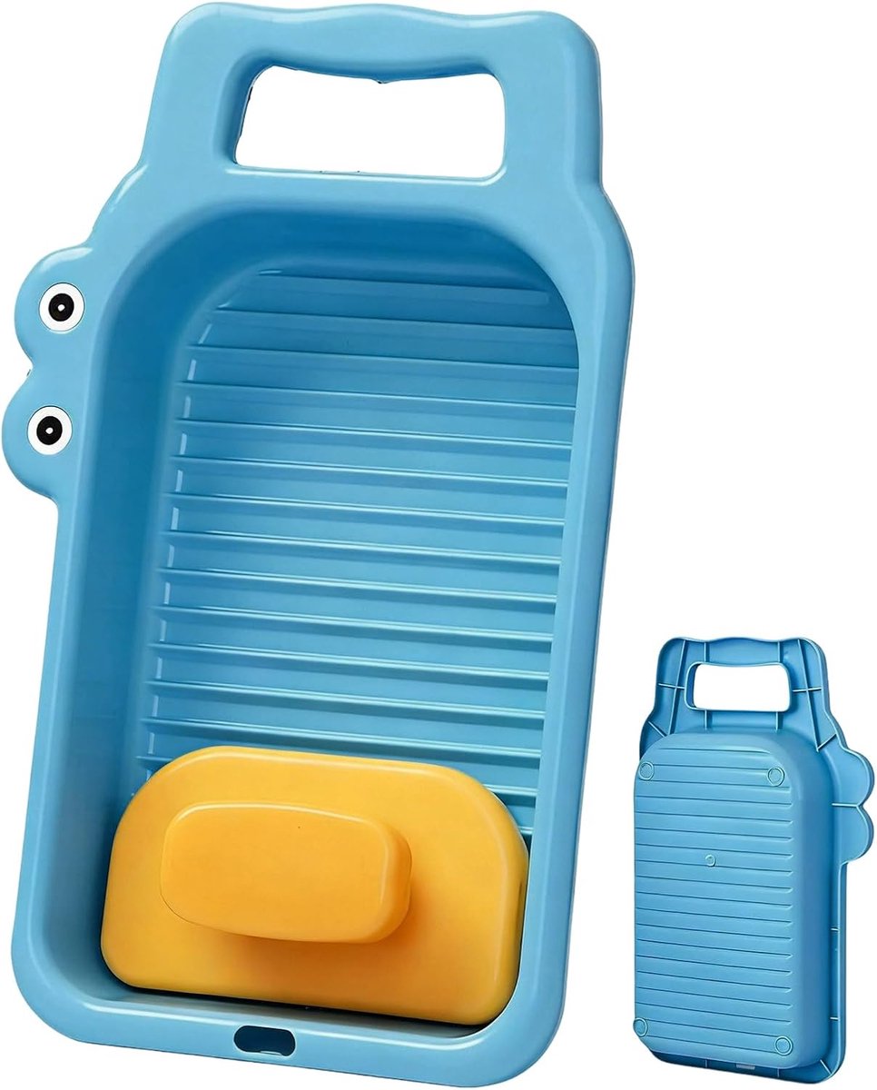 Mini Wasplank Handwasbord Kleding Reinigen Ruimtebesparend Ontwerp 20 x 6 x 6 cm Blauw
