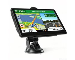 KZQ Auto Gps Navigatie - 7 Inch Touchscreen - Met Gratis Levenslange Kaartupdates - Gesproken Routeaanwijzing - Snelheid En Flitscamera Waarschuwingen - Voor Auto Vrachtwagen En Camper - Zwart