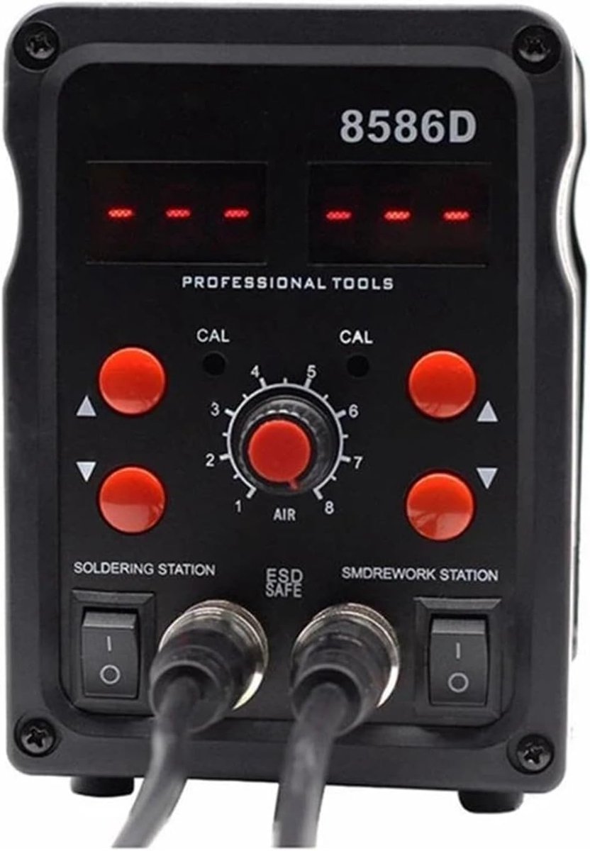 Soldeerstation - Hetelucht Station - Elektronica Reparatie - 2-in-1 Gereedschap - 160x95x141mm - Zilver
