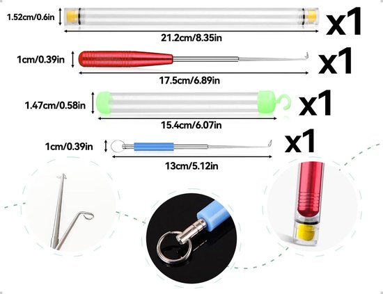 2 Stuks Vishaak Trekker, Draagbare Visgereedschappen met Magnetische Functie en Opbergtube voor Efficiënt Vissen — afbeelding 4