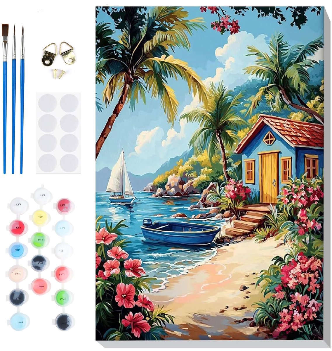 Dailygoods - Lxmsja Verf op nummer Paard voor volwassenen beginner met frame, schilderen op nummer voor volwassenen op canvas, doe-het-zelf acryl schilderij kit kunst en ambachten geschenken voor thuis muur decor