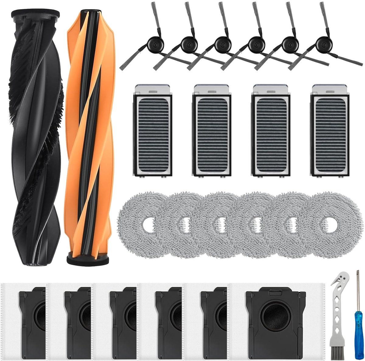 Dailygoods- Accessoiresset 26 Stuks - Hoofdborstel - Zijborstels - Dweilen - Stofzakken - HEPA-filter - Compatibel met Dreame X50 Ultra - Stofzuigeronderdelen