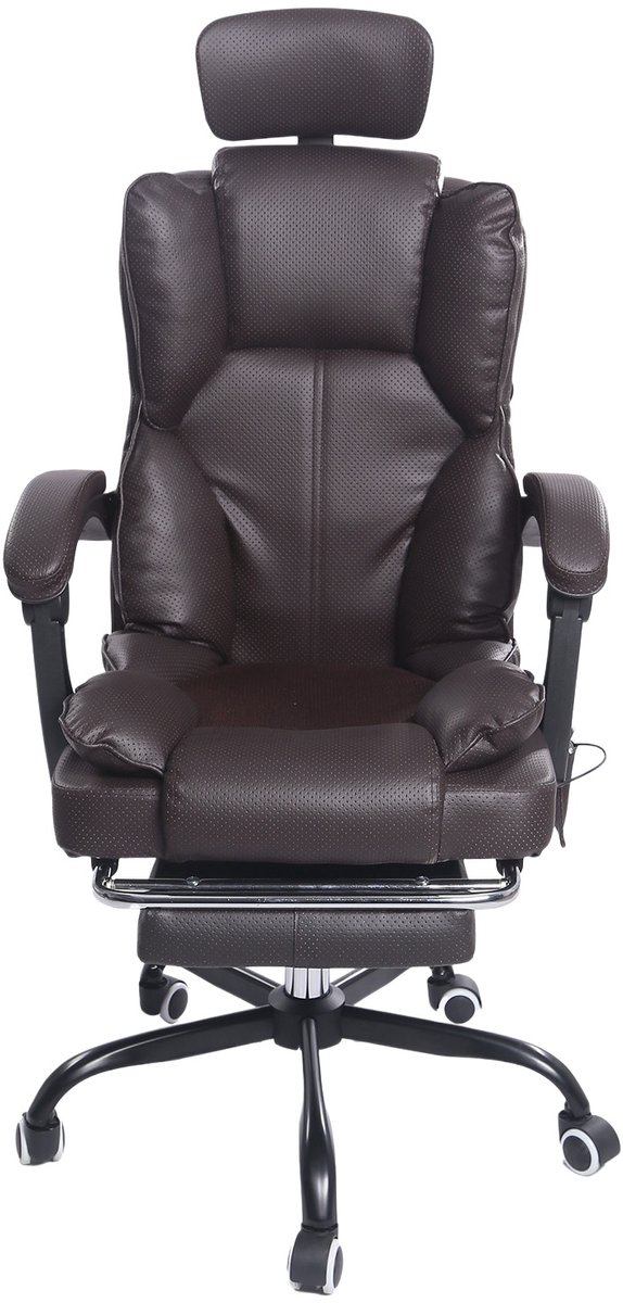 Gaming-Stoel – Met Ventilator, Ergonomische Bureaustoel, Luchtkoeler & Koeling, Geventileerde Zitting, Ligfunctie, Massage, Verstelbare Directiestoel, Bruin