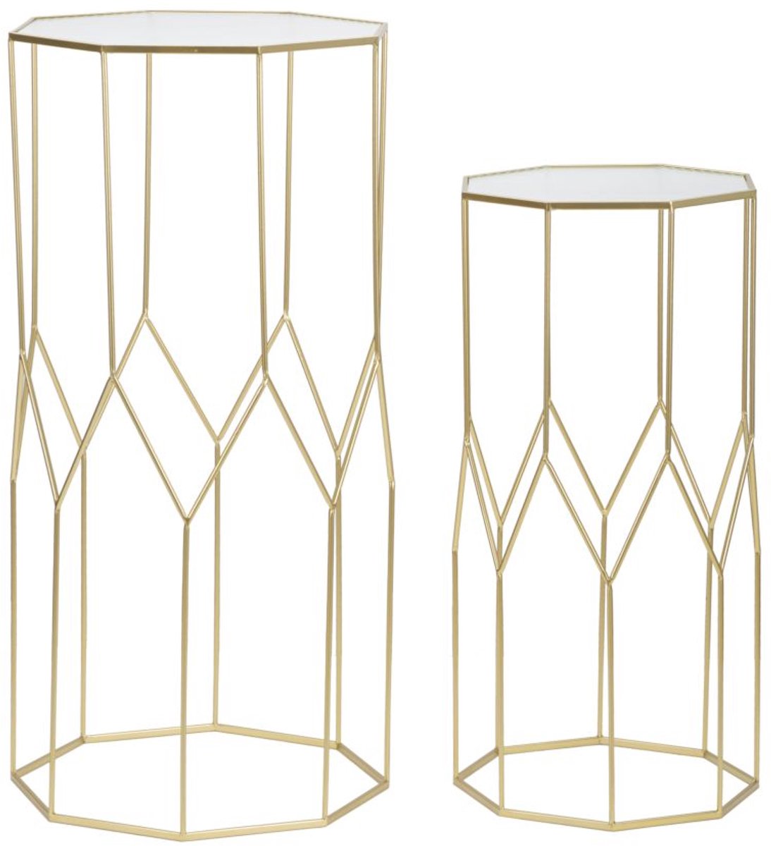Mauro Ferretti Tafel Phone Holder New Glass Set 2 Pcs 50×46×100 cm Goud