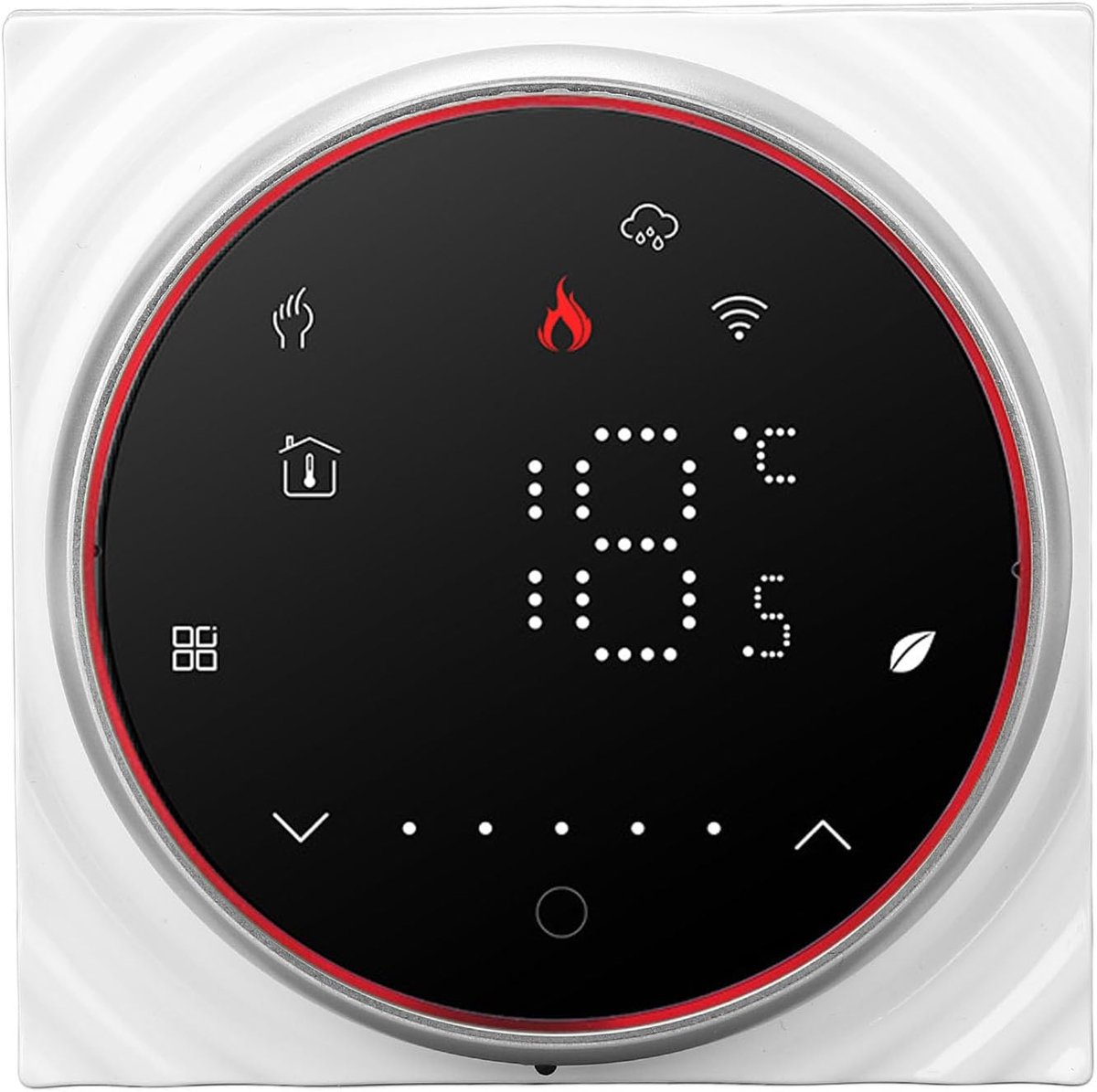 Slimme Thermostaat - Wifi Thermostaat - Thuisverwarming Koeling - Programmeerbaar Schema - 86 mm - Zwart