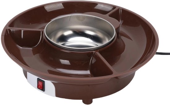 Chocolade Fondue - Kaasfondue - Hotpot Electrisch - Oververhittingsbeveiliging - Automatische Temperatuurregeling - Bruin — afbeelding 3