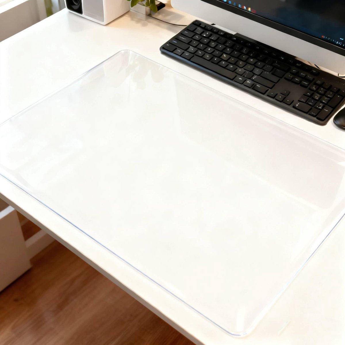 Dailygoods- Bureaumat Transparant 60 x 40 cm - Tafelbeschermer - Waterdicht PVC - Antislip - Slijtvaste Onderlegger - Eenvoudig Onderhoud - Bureauonderlegger