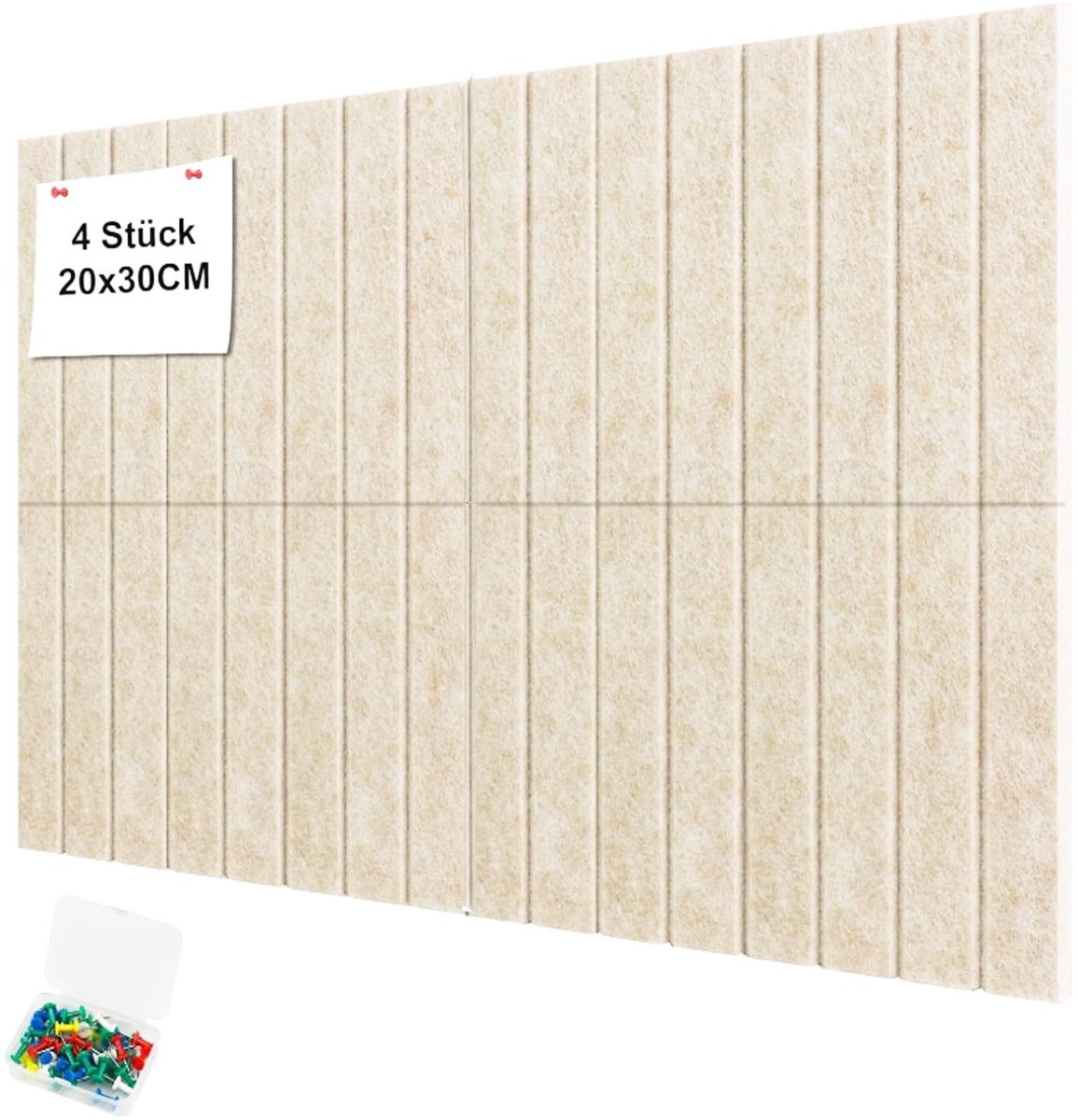 Dailygoods- Prikbord Zelfklevend - 4 Stuks 20 x 30 cm - Vilt Donker Kameel - Ruimtebesparend - Veilig voor Kinderen - Geschikt voor Kantoor/Slaapkamer - Wanddecoratie
