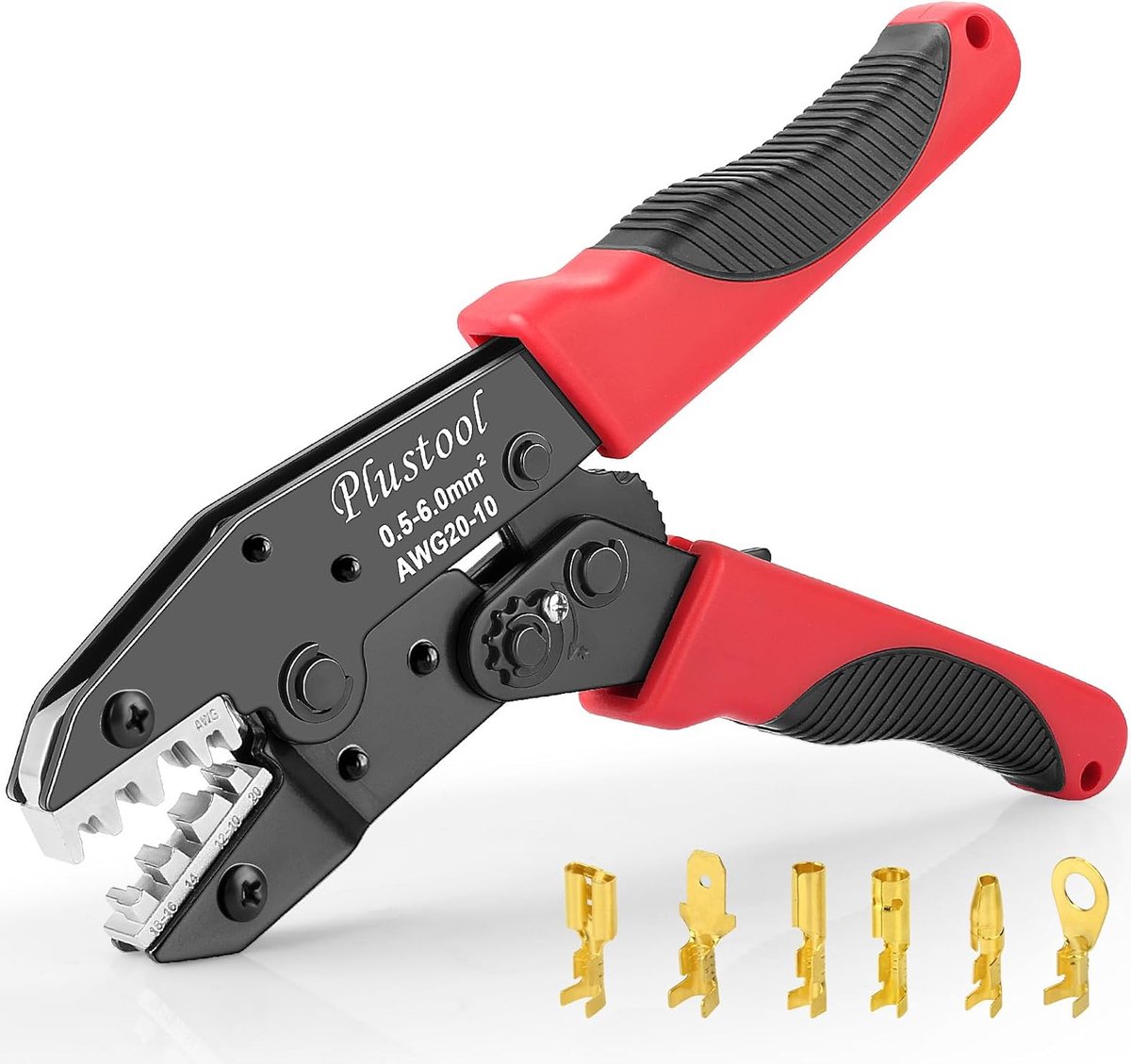 Krimpgereedschap - Draadkrimper - Elektrisch verbinden - Open Barrel Terminals - AWG 20-10 - Rood zwart
