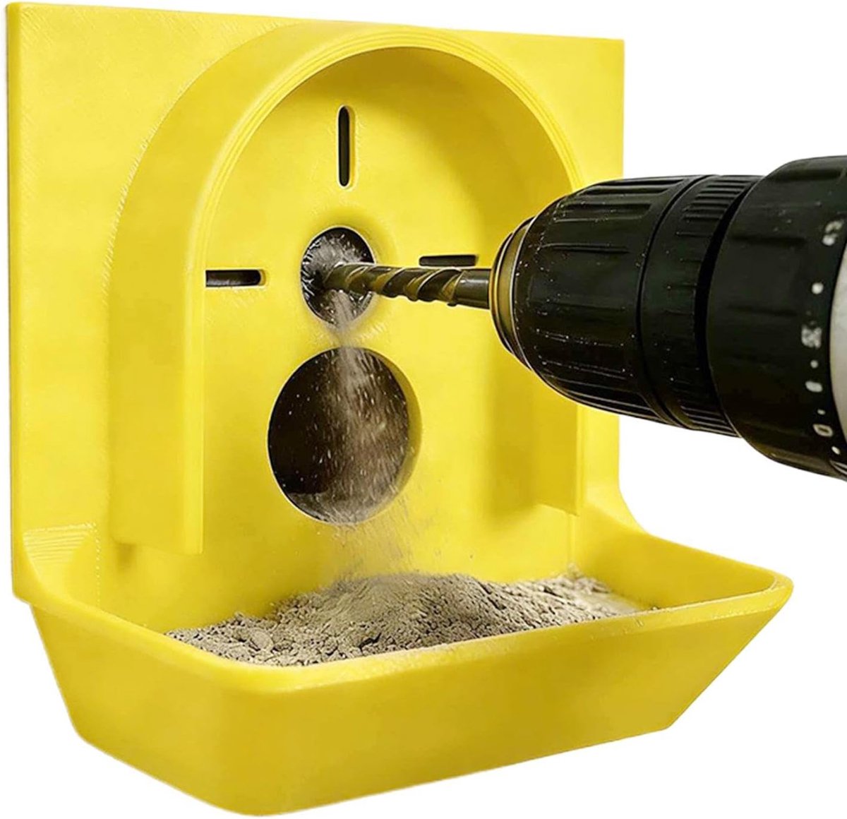 Stofvanger voor boren - Boorstofafscheider - Schoon boren - Snelle puinverzameling - 9x8x4cm - Geel
