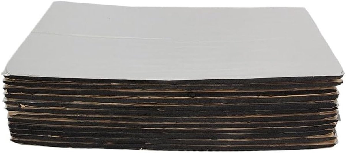 Isolatie Matten - Geluidsisolatie Warmte - Auto Geluidsdemping - Warmtebestendig Absorberend - 50x30cm 12 Stuks - Zilver