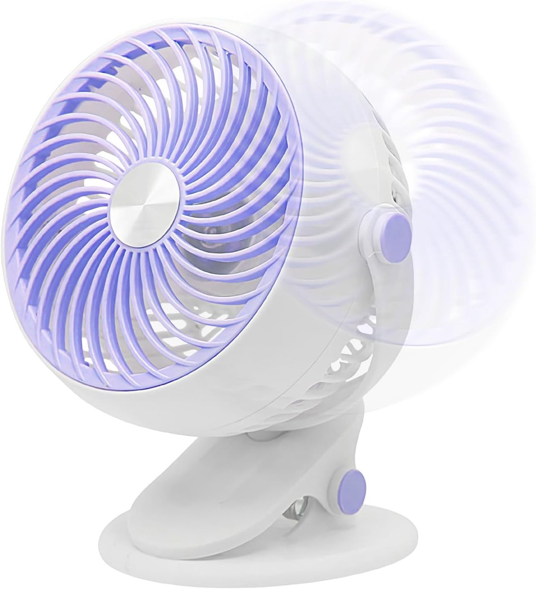 Kleine Ventilator - Draagbare Koeler - Bureau Koeling - Vijf Snelheden - 15x18x15 cm - Paars