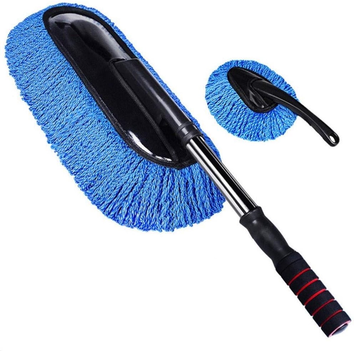 Reinigingsborstel Auto - Microvezel Duster - Auto Poetsen - Sterke Adsorptiekracht - Set van Twee - Blauw