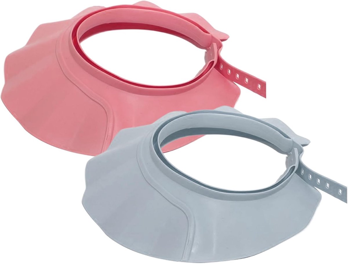 Douchevizier Kinderen - Badschild Peuter - Waterdicht Wassen - Verstelbare Hoofdband - 2 Stuks - Blauw Roze