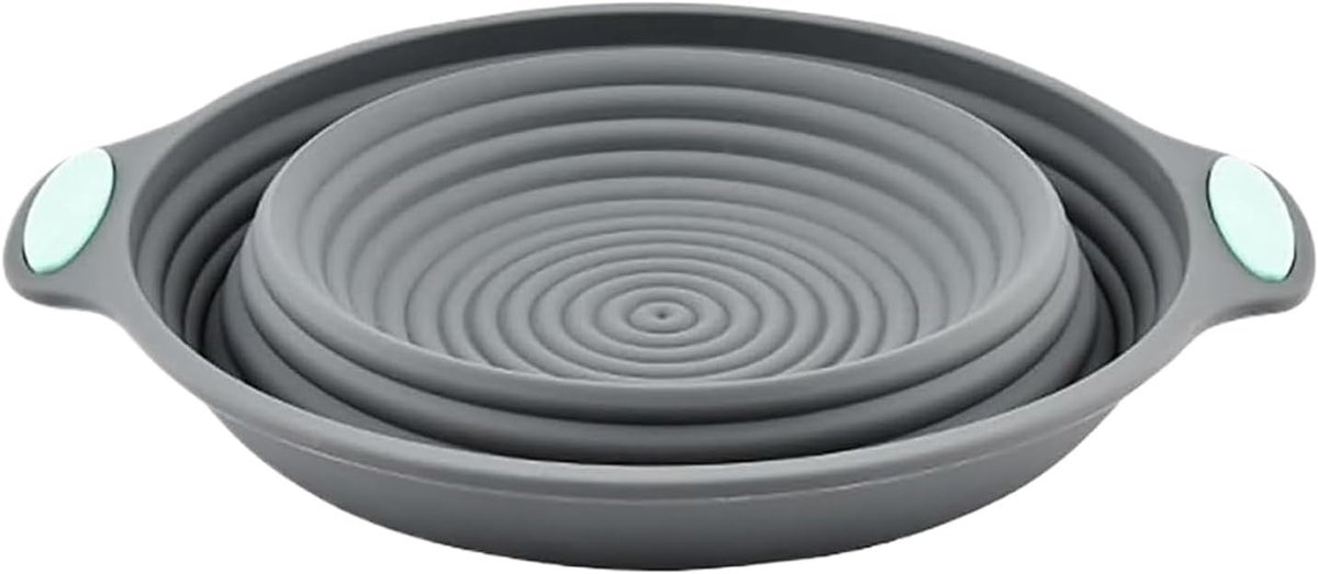 Broodmand Proofing - Bakkom Deeg - Zelf Brood Bakken - Antislip Handgrepen - 29x25 cm - Grijs