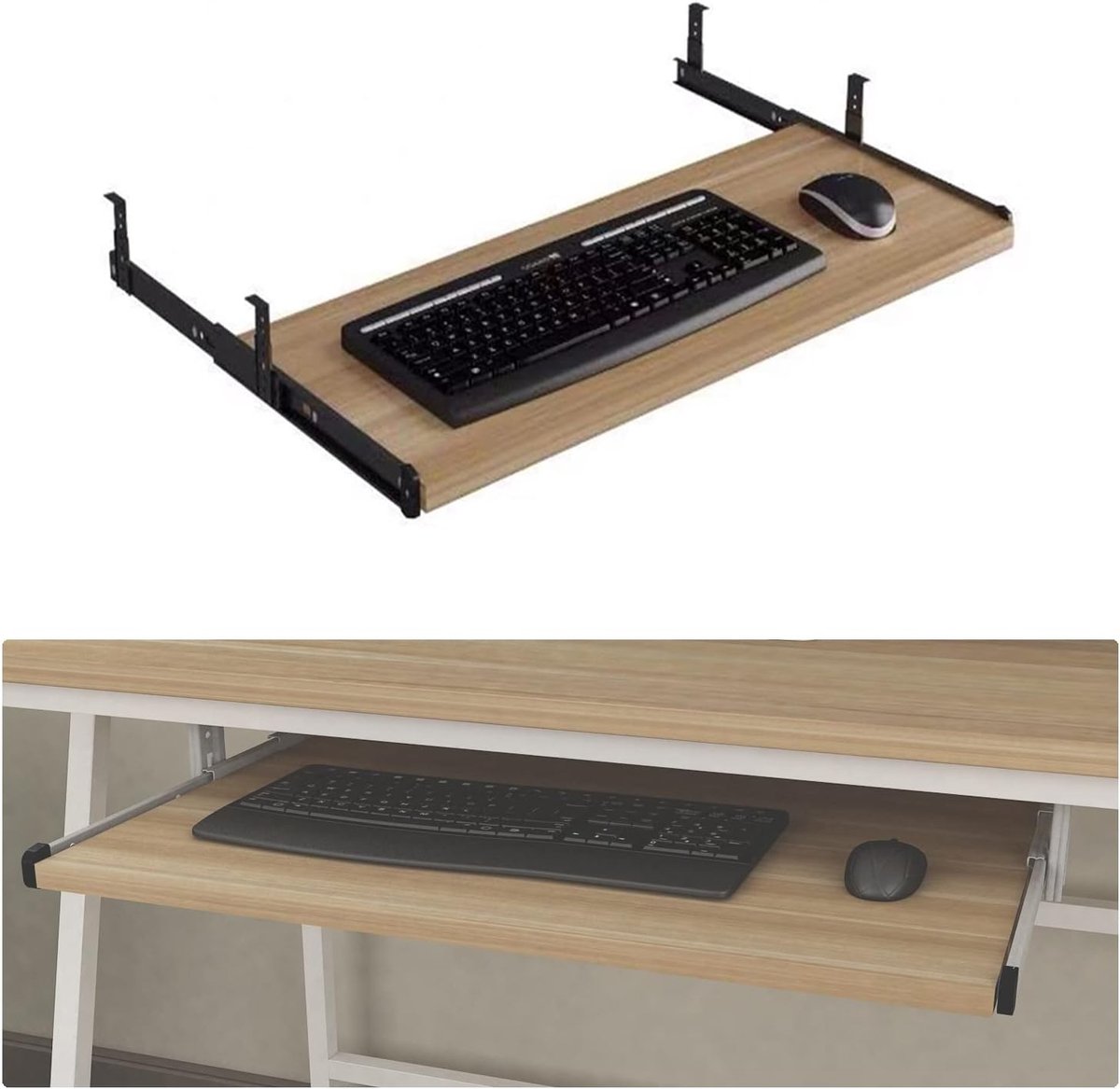 Toetsenbord Lade - Bureau Extender - Werkruimte Optimalisatie - Ergonomisch Ontwerp - 60x27cm - Zwart