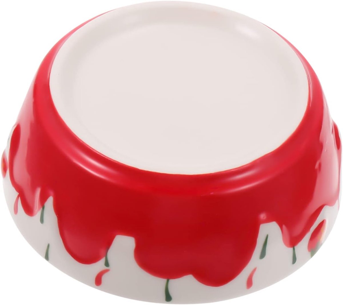 Keramische Voerbak - Huisdier Schotel - Voeren Kleine Dieren - Stabiele Bodem - 9 x 9 x 4 cm - Rood