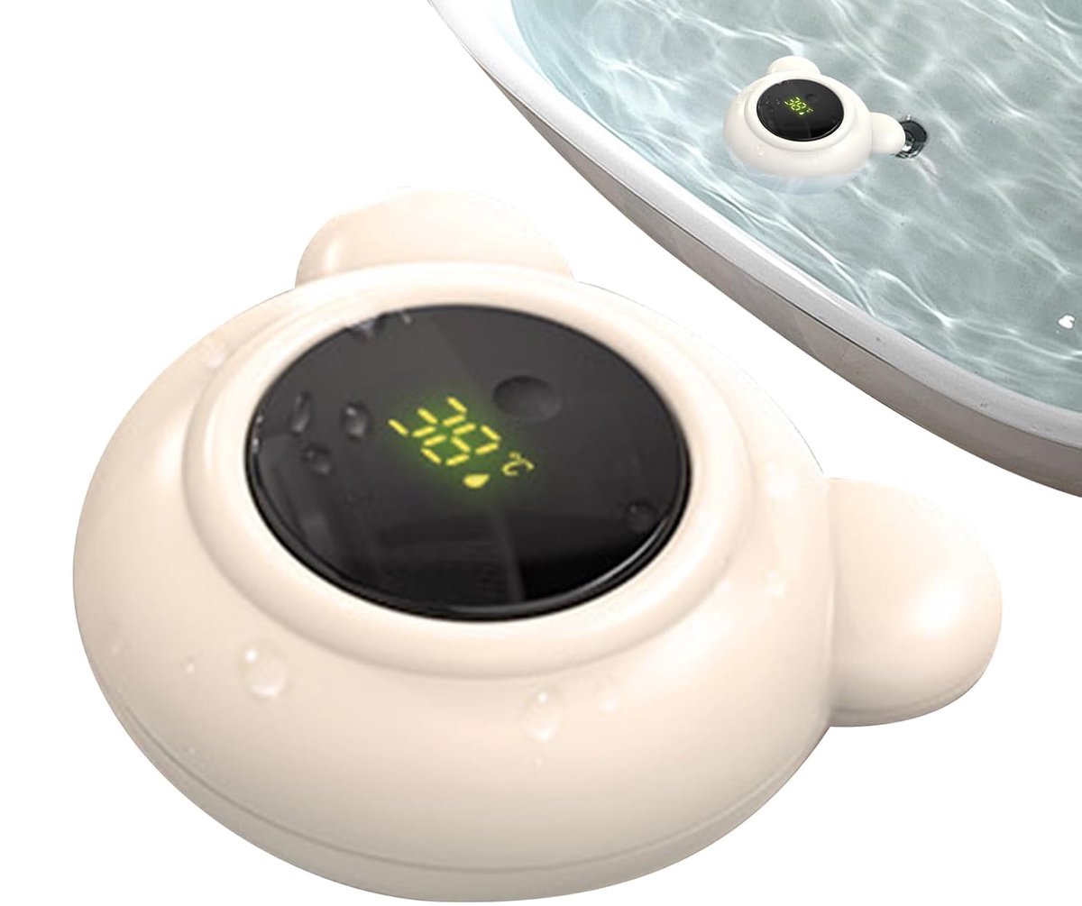Badthermometer Baby - Watermeter Led - Veilig Baden - Interactief Led Display - 88 x 81 cm - Wit