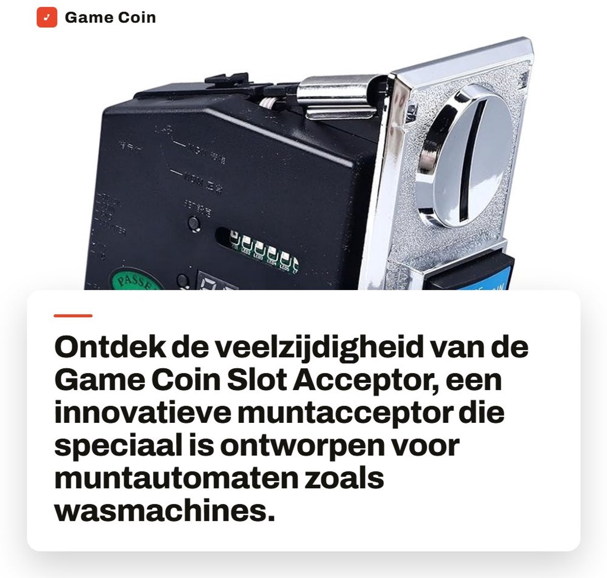Dailygoods - Game Coin Slot Acceptor - Multifunctionele Muntacceptor - Ondersteunt 6 Soorten Munten - Perfect voor Wasmachine - Betalingsoplossing - G...