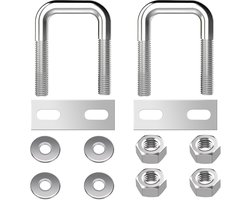 Dailygoods - QIMEI-SHOP U-schroeven M8 U bouten roestvrij staal U beugelschroef met moer frameplaat sluitring 30 mm binnenbreedte voor buisbevestiging 2 stuks M8 30 x 90 mm