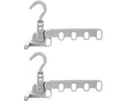 Dailygoods- Opvouwbaar Droogrek - 2 Stuks - Kledinghangers - Ruimtebesparend - Draagbaar - Hoogwaardig ABS - 5 Gaten - Kledinghanger