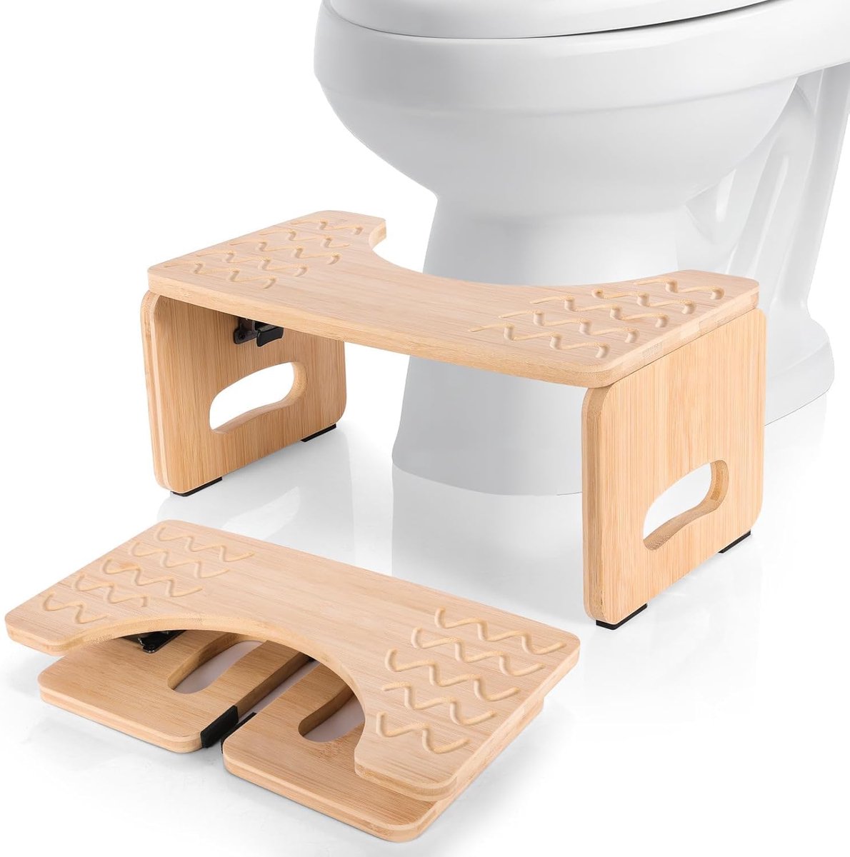Opvouwbare toiletstoel - Krukje badkamer - Spijsvertering verbeteren - Robuust bamboehout - Tot 500 kg - Natuurlijk