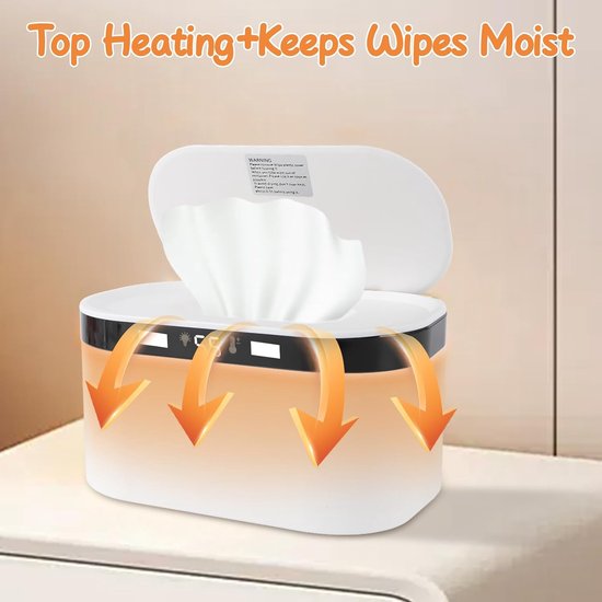 Baby Doekjes Warmer - Natte Doekjes Dispenser - Comfort Babyverzorging - Instelbare Temperatuur - Grote Capaciteit - Wit — afbeelding 3