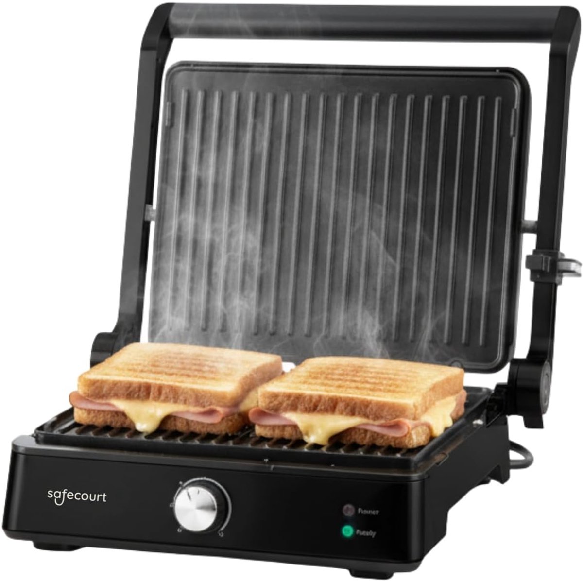 Contactgrill - Tosti apparaat - Snelle maaltijden - 100% PFAS-vrij - 23x29 CM - Zwart