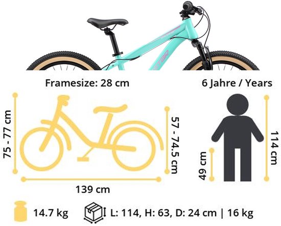 Bikestar kinderfiets MTB Staal 7speed 20inch mintgroen van Bikestar — afbeelding 4