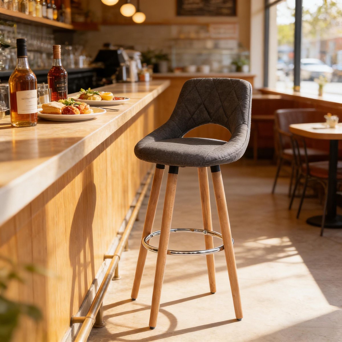 Clruro Barkruk - 1 Stuk - met Rugleuning - Multifunctionele Stoel - voor Keuken, Bar en Juwelier