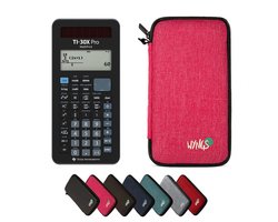 TI-30X Pro MathPrint incl. WYNGS Beschermhoes Roze - Wetenschappelijke Rekenmachine - Basis Pakket