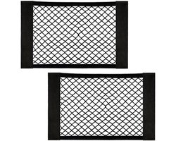 Kofferbaknet Set - Opbergnet Tas - Auto Organiseren - Dubbel Klittenbandsysteem - 2 Stuks 40x24 - Zwart