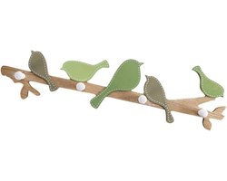 Houten Wandhaak - Decoratieve Haak - Opbergen Thuis - Vogel Vorm - 47.5 cm - Assorti