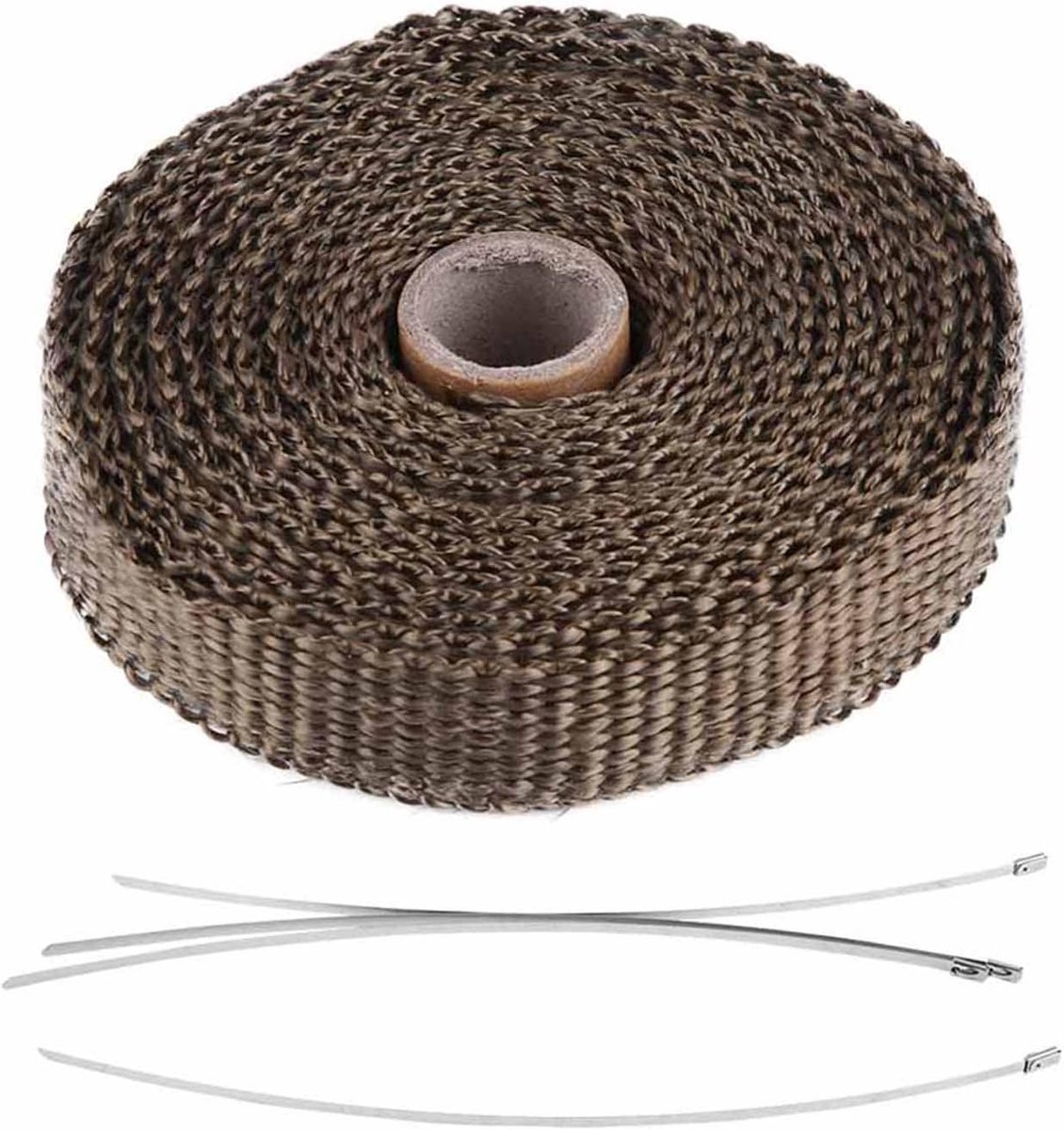 Uitlaat Isolatietape - Warmtefolie Buizen - Motor Isoleren - Glasvezel Materiaal - 5 meter - Bruin