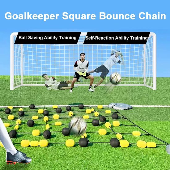 Voetbal Trainer - Keeper Oefenmateriaal - Reflex Training - Variabele Bal Afkaatsing - 2x1.6m - Zwart — afbeelding 2